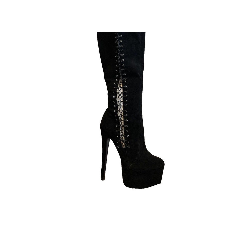 LONDON TRASH Croix Over the Knee Suede Boots